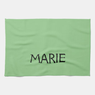 SIMPLE MINIMAL GREEN ADD YOUR NAME TEXT GIFT TEA TOWEL