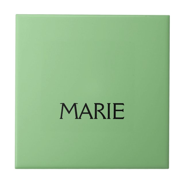 SIMPLE MINIMAL GREEN ADD YOUR NAME TEXT GIFT  TILE (Front)
