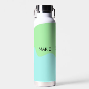SIMPLE MINIMAL GREEN ADD YOUR NAME TEXT GIFT WATER BOTTLE