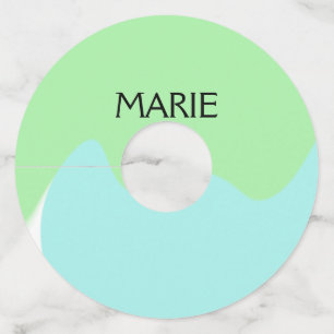 SIMPLE MINIMAL GREEN ADD YOUR NAME TEXT GIFT       WINE GLASS TAG