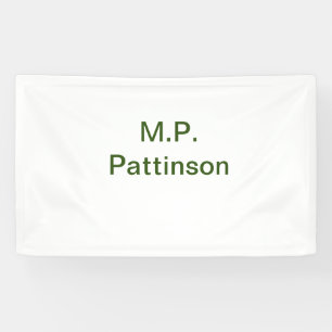 Simple minimal green add your text name photo cust banner