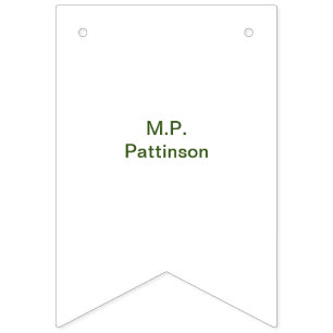 Simple minimal green add your text name photo cust bunting