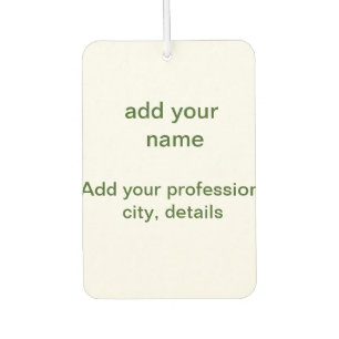 Simple minimal green add your text name photo cust car air freshener