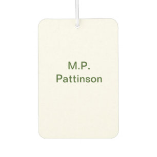 Simple minimal green add your text name photo cust car air freshener
