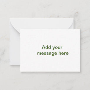 Simple minimal green add your text name photo cust card