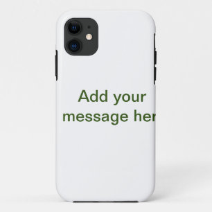 Simple minimal green add your text name photo cust iPhone 11 case