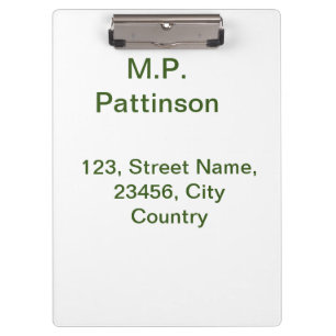Simple minimal green add your text name photo cust clipboard