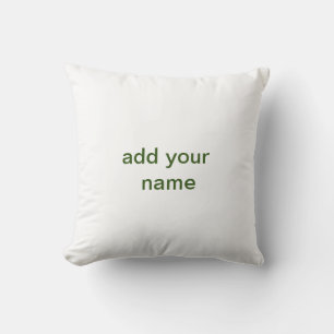 Simple minimal green add your text name photo cust cushion