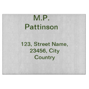 Simple minimal green add your text name photo cust cutting board