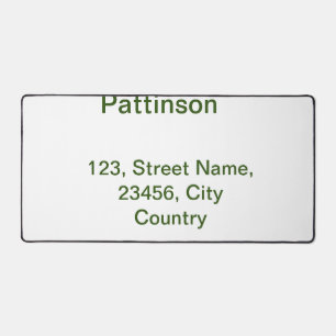 Simple minimal green add your text name photo cust desk mat