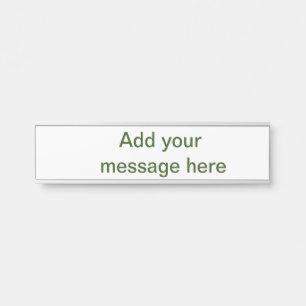 Simple minimal green add your text name photo cust door sign