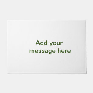 Simple minimal green add your text name photo cust doormat