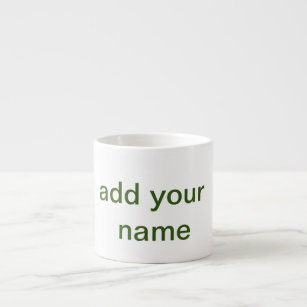 Simple minimal green add your text name photo cust espresso cup
