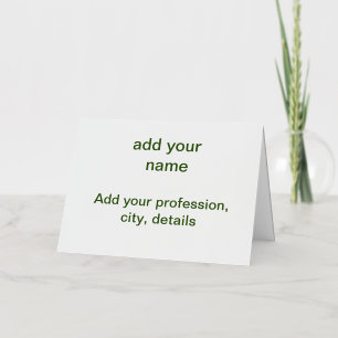 Simple minimal green add your text name photo cust foil holiday card