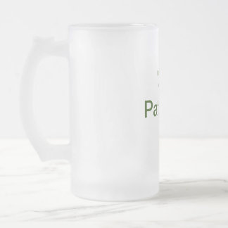 Simple minimal green add your text name photo cust frosted glass beer mug
