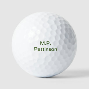 Simple minimal green add your text name photo cust golf balls