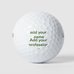 Simple minimal green add your text name photo cust golf balls