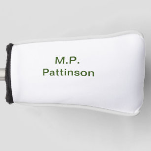 Simple minimal green add your text name photo cust golf head cover