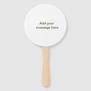 Simple minimal green add your text name photo cust hand fan