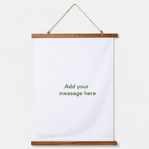 Simple minimal green add your text name photo cust hanging tapestry