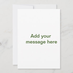 Simple minimal green add your text name photo cust invitation