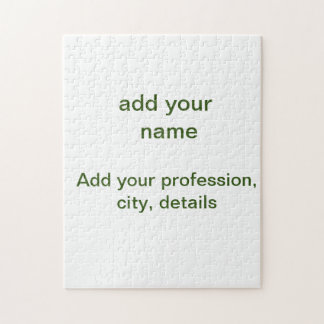 Simple minimal green add your text name photo cust jigsaw puzzle