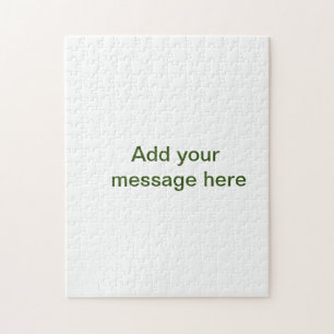Simple minimal green add your text name photo cust jigsaw puzzle