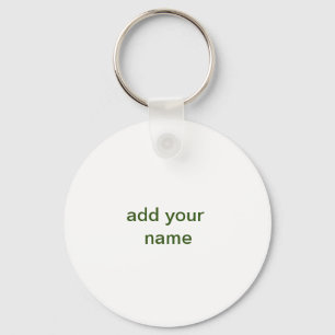 Simple minimal green add your text name photo cust key ring
