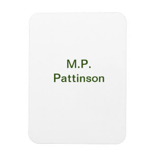 Simple minimal green add your text name photo cust magnet