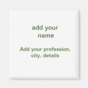 Simple minimal green add your text name photo cust magnet