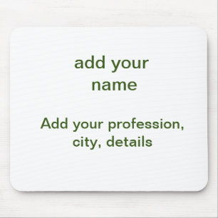 Simple minimal green add your text name photo cust mouse mat