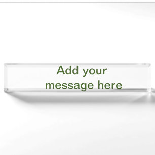 Simple minimal green add your text name photo cust nameplate