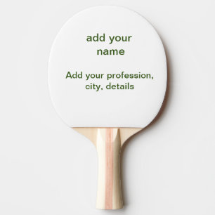 Simple minimal green add your text name photo cust ping pong paddle
