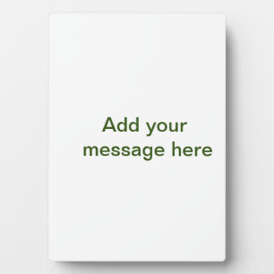 Simple minimal green add your text name photo cust plaque