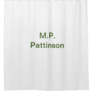 Simple minimal green add your text name photo cust shower curtain