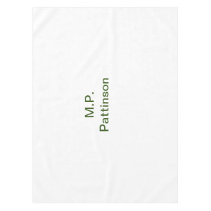 Simple minimal green add your text name photo cust tablecloth