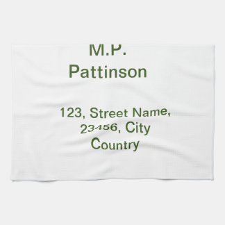 Simple minimal green add your text name photo cust tea towel