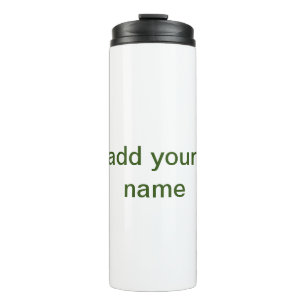 Simple minimal green add your text name photo cust thermal tumbler