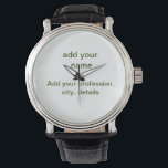 Simple minimal green add your text name photo cust watch<br><div class="desc">design</div>