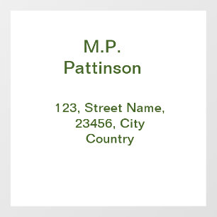 Simple minimal green add your text name photo cust window cling