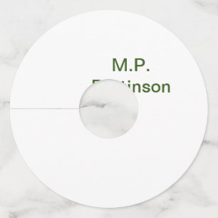 Simple minimal green add your text name photo cust wine glass tag