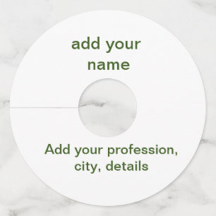 Simple minimal green add your text name photo cust wine glass tag