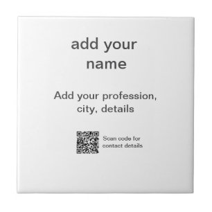 Simple minimal green add your text name scan QR co Tile