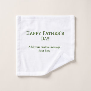 Simple minimal green happy father's day best dad  wash cloth