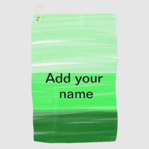 Simple minimal green shade add name text logo thro golf towel