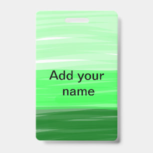 Simple minimal green shade add name text logo thro ID badge