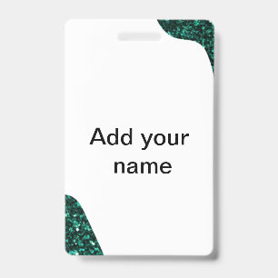 Simple minimal green shade add name text logo thro ID badge