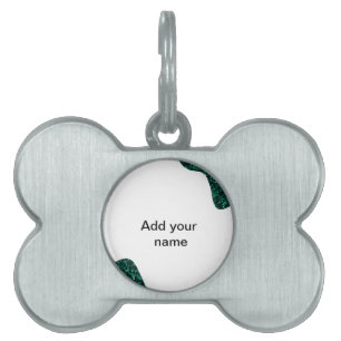 Simple minimal green shade add name text logo thro pet ID tag