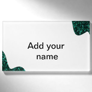 Simple minimal green shade add name text logo thro tag