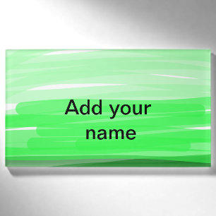 Simple minimal green shade add name text logo thro tag